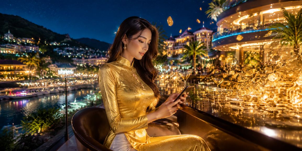 Người dùng tại Sapa trải nghiệm mobile casino lành mạnh với trang phục áo dài truyền thống